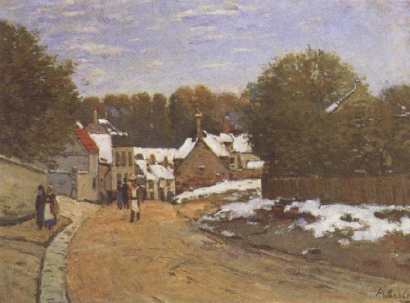 Alfred Sisley First Snow at Louveciennes oil painting image